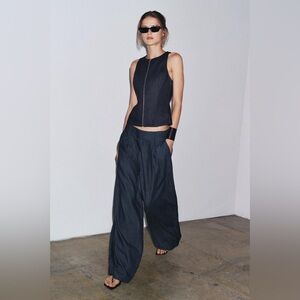 NWT Zara ZW COLLECTION DENIM JOGGER PANTS